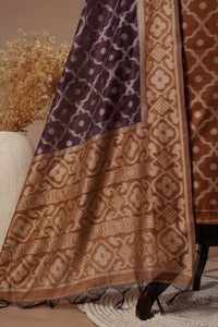 Flare Mustard Mul Chanderi Suit Piece