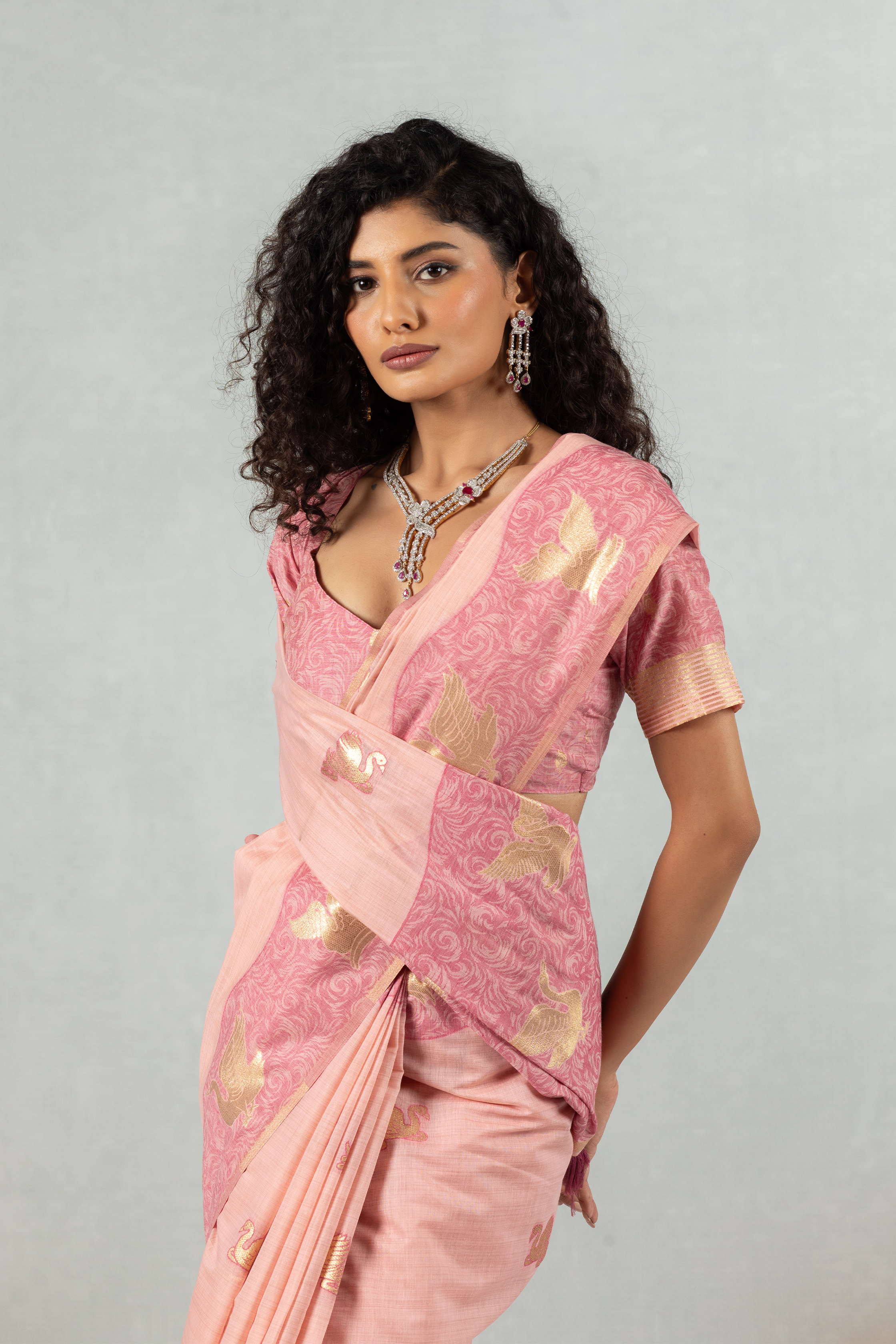 Tishya  The Peach Trail Saree