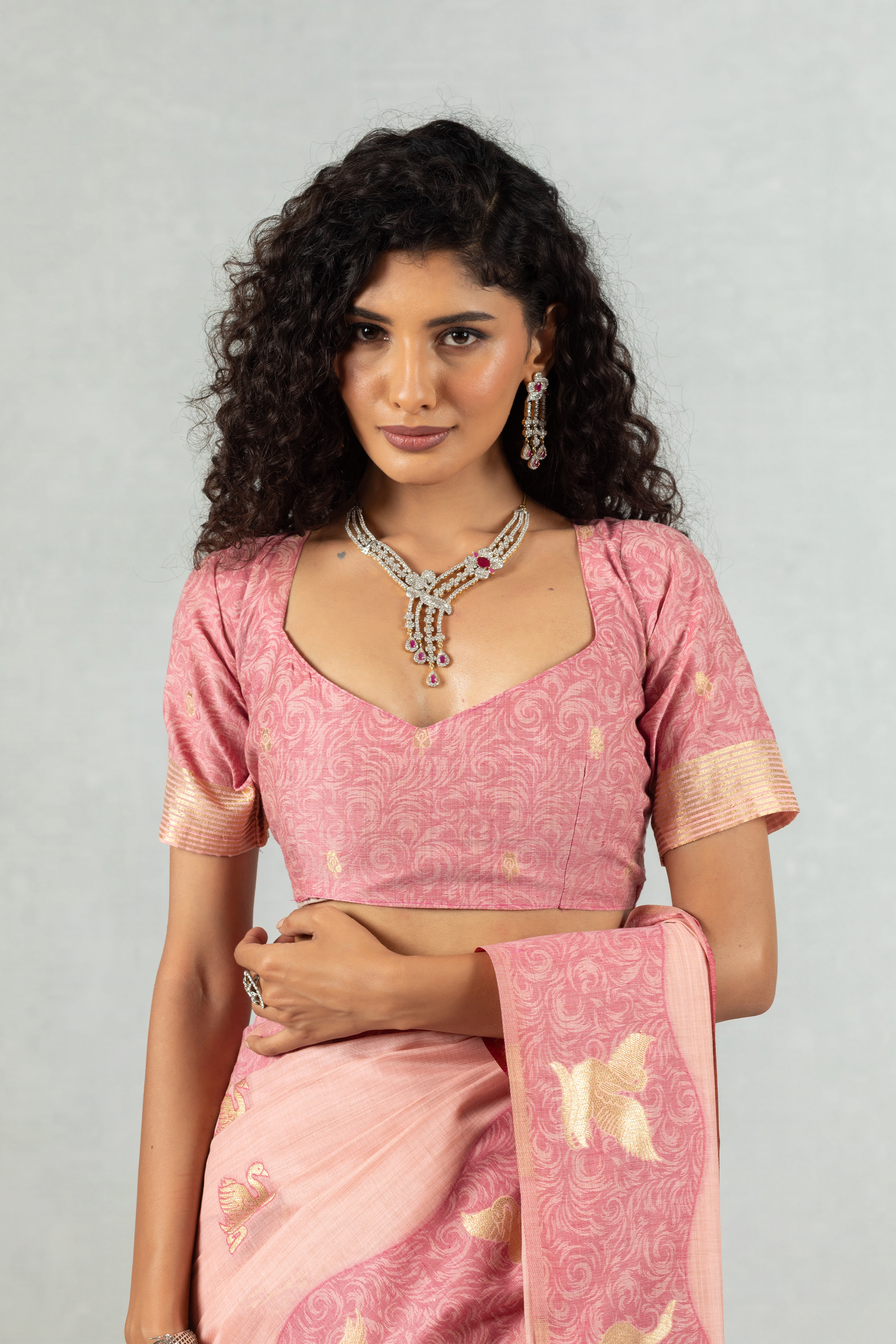 Tishya  The Peach Trail Saree