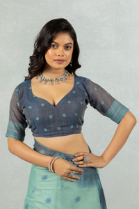 Neelara - The Tranquil Ikkat Cotton Saree