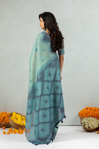 Neelara - The Tranquil Ikkat Cotton Saree