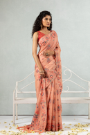 Aavya - Coral Bloom Whisper Saree