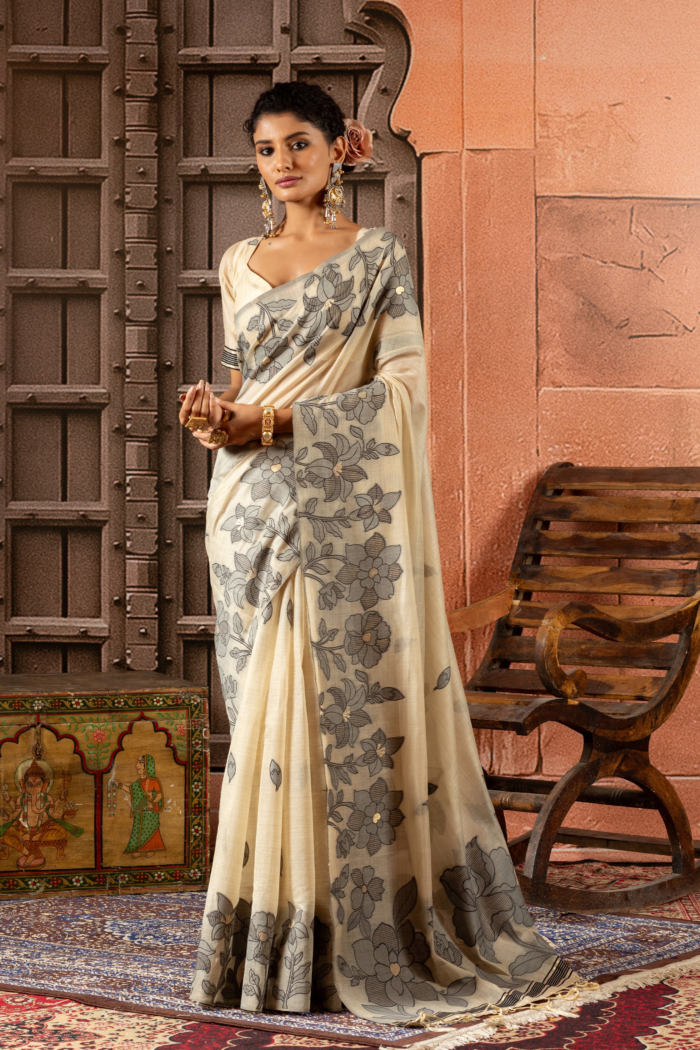 Tanirika - The Clay & Charcoal Saree
