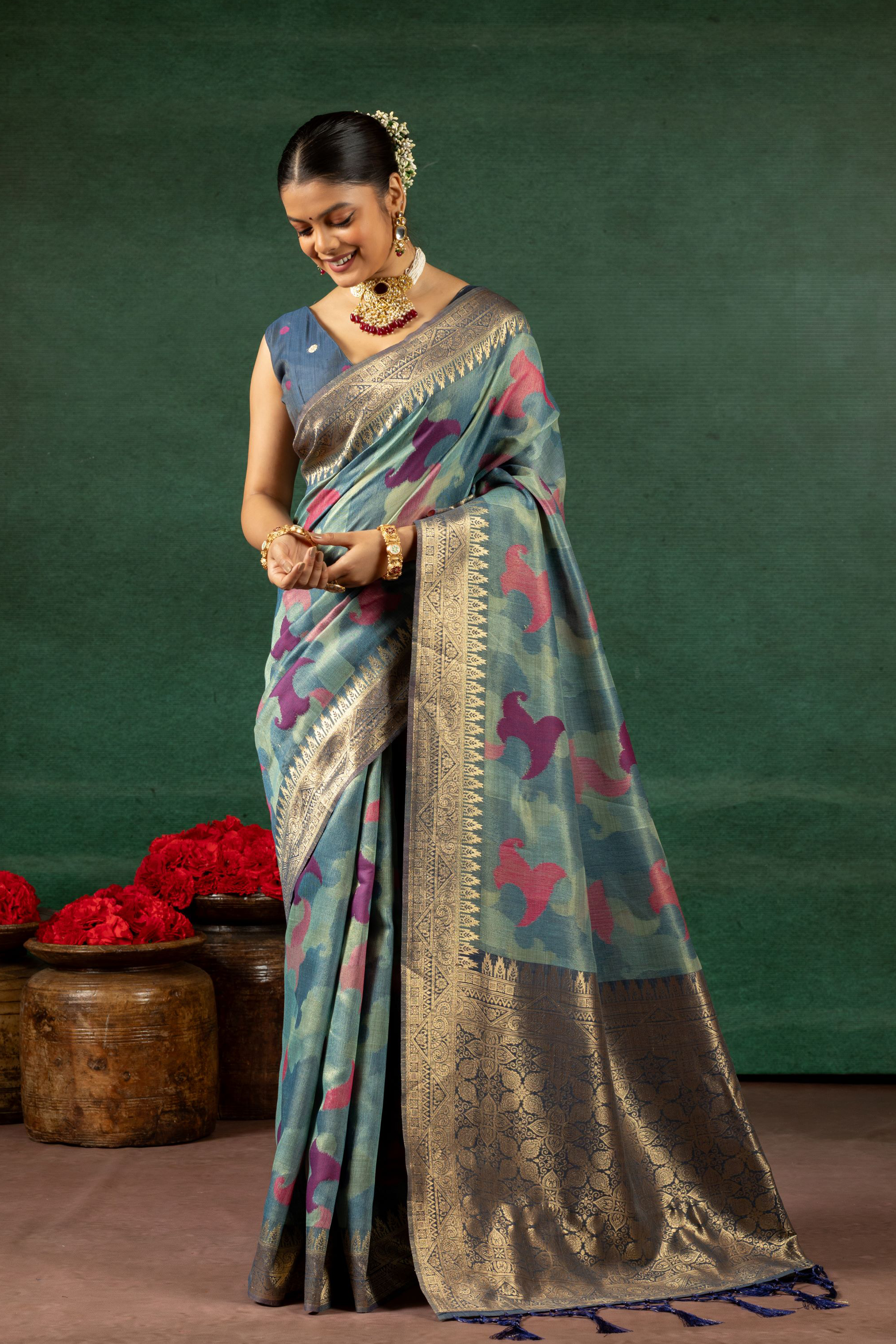 Vaidehi - Whisper of Woven Gold Saree