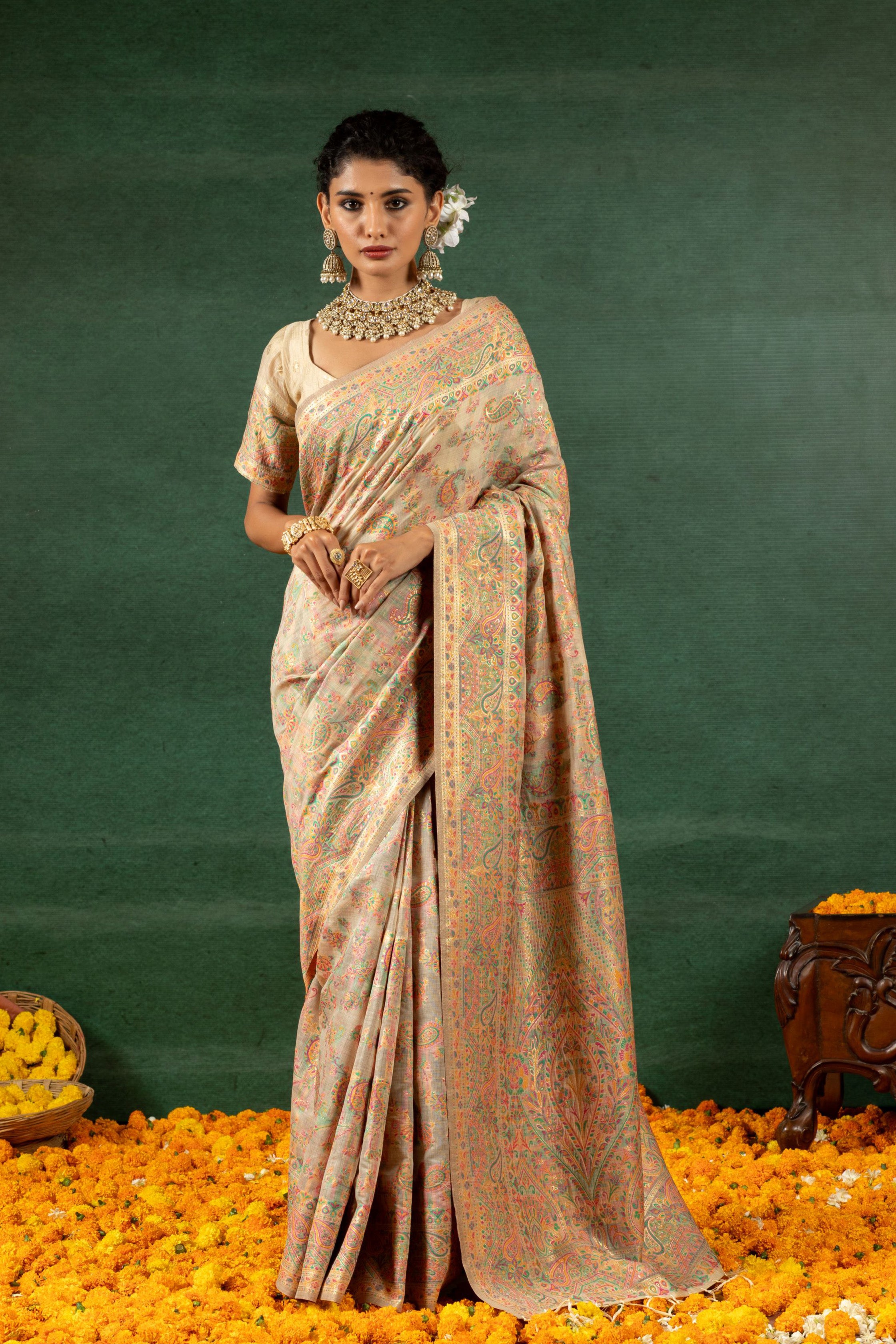 Saanjh – The Blush Banarasi Cotton Saree