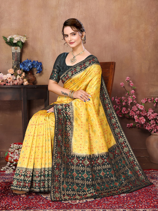 LEMON PATOLA SILK SAREE