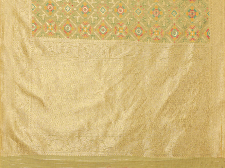 Mustard Yellow Cotton Patola Saree with Zari Pallu - Perfect Wedding Elegance