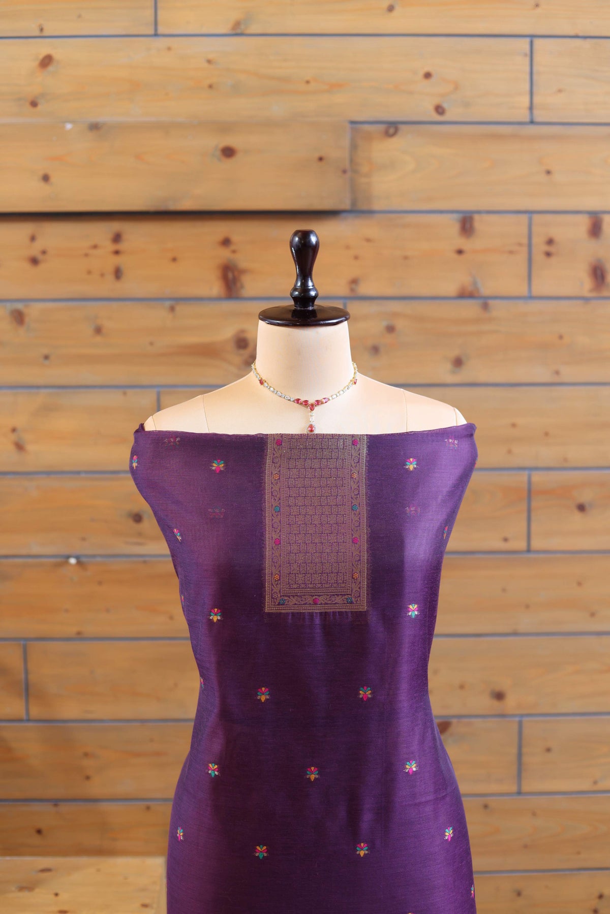 Aafreen – The Kashmiri Grace | Kashmiri Mul Chanderi Suit Piece – Purple
