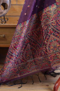 Aafreen – The Kashmiri Grace | Kashmiri Mul Chanderi Suit Piece – Purple