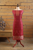 Aafreen – The Kashmiri Grace | Kashmiri Mul Chanderi Suit Piece – Red