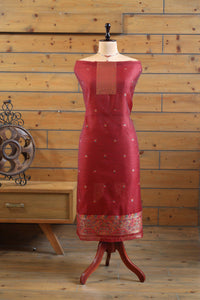 Aafreen – The Kashmiri Grace | Kashmiri Mul Chanderi Suit Piece – Red