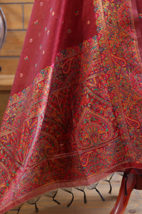 Aafreen – The Kashmiri Grace | Kashmiri Mul Chanderi Suit Piece – Red