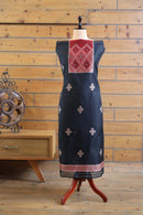 Madhuban – The Painted Heritage | Ajrakh Mul Chanderi Suit Piece – Black