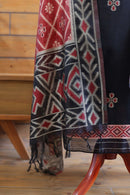 Madhuban – The Painted Heritage | Ajrakh Mul Chanderi Suit Piece – Black