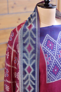 Madhuban – The Painted Heritage | Ajrakh Mul Chanderi Suit Piece – Indigo Blue
