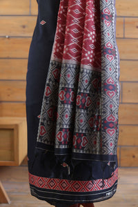 Gul – The Floral Heritage | Ajrakh Mul Chanderi Suit Piece – Black