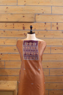 Gul – The Floral Heritage | Ajrakh Mul Chanderi Suit Piece – Rust Brown