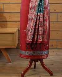 Gul – The Floral Heritage | Ajrakh Mul Chanderi Suit Piece – Red
