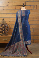 Rang – The Kashmiri Palette | Kashmiri Mul Chanderi Suit Piece – Royal Blue