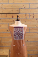 Aabha – The Artful Bloom | Ajrakh Mul Chanderi Suit Piece – Rust Brown