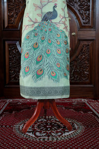 Meher – The Woven Glow | Jamdani Muga Cotton Suit Piece – Sea Green