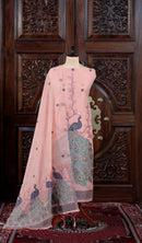 Meher – The Woven Glow | Jamdani Muga Cotton Suit Piece – Peach