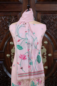 Rooh – The Pichwai Reverie | Pichwai Muga Cotton Suit Piece – Pink