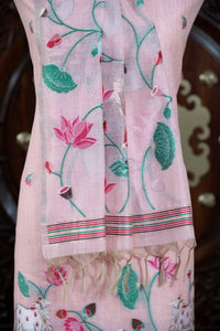 Rooh – The Pichwai Reverie | Pichwai Muga Cotton Suit Piece – Pink