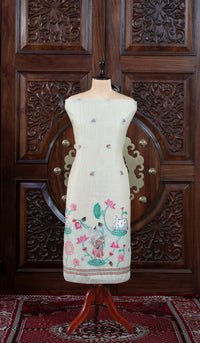 Rooh – The Pichwai Reverie | Pichwai Muga Cotton Suit Piece – Cream