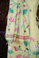 Rooh – The Pichwai Reverie | Pichwai Muga Cotton Suit Piece – Lemon Yellow