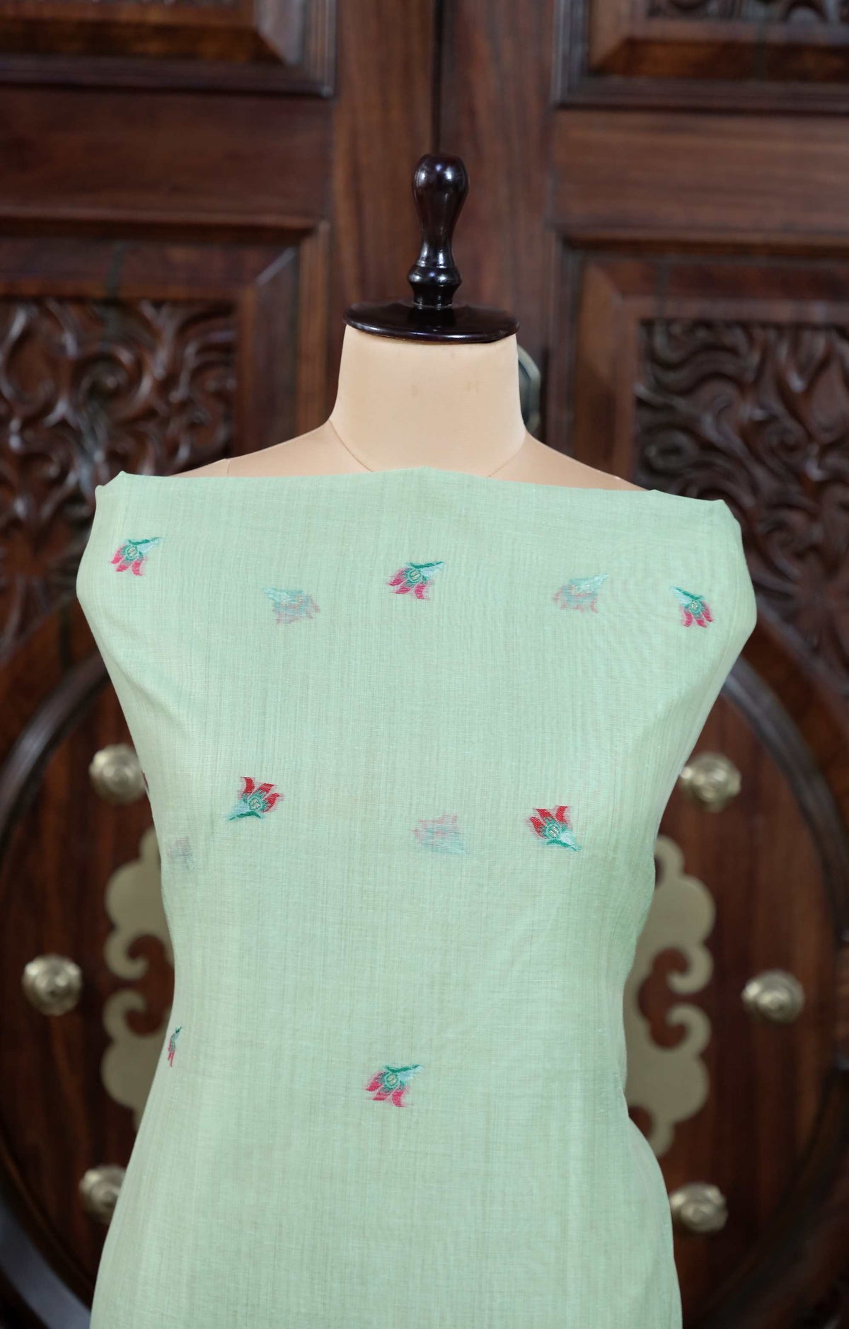 Rooh – The Pichwai Reverie | Pichwai Muga Cotton Suit Piece – Sea Green