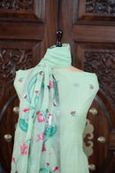 Rooh – The Pichwai Reverie | Pichwai Muga Cotton Suit Piece – Sea Green