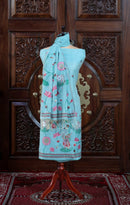 Rooh – The Pichwai Reverie | Pichwai Muga Cotton Suit Piece – Sky Blue