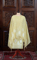 Virsa – The Timeless Weave | Jamdani Muga Cotton Suit Piece – Lemon Yellow