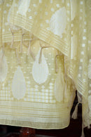 Virsa – The Timeless Weave | Jamdani Muga Cotton Suit Piece – Lemon Yellow