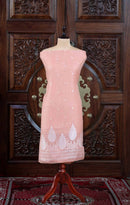 Virsa – The Timeless Weave | Jamdani Muga Cotton Suit Piece – Peach
