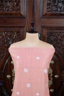 Adaa – The Elegant Motif | Jamdani Muga Cotton Suit Piece – Peach