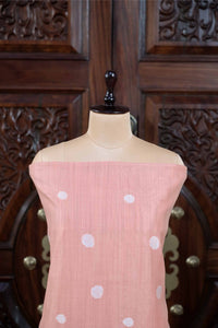 Adaa – The Elegant Motif | Jamdani Muga Cotton Suit Piece – Peach