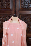 Adaa – The Elegant Motif | Jamdani Muga Cotton Suit Piece – Peach