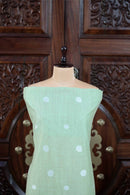 Adaa – The Elegant Motif | Jamdani Muga Cotton Suit Piece – Sea Green
