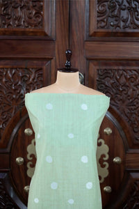 Adaa – The Elegant Motif | Jamdani Muga Cotton Suit Piece – Sea Green