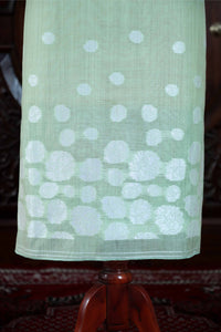 Adaa – The Elegant Motif | Jamdani Muga Cotton Suit Piece – Sea Green