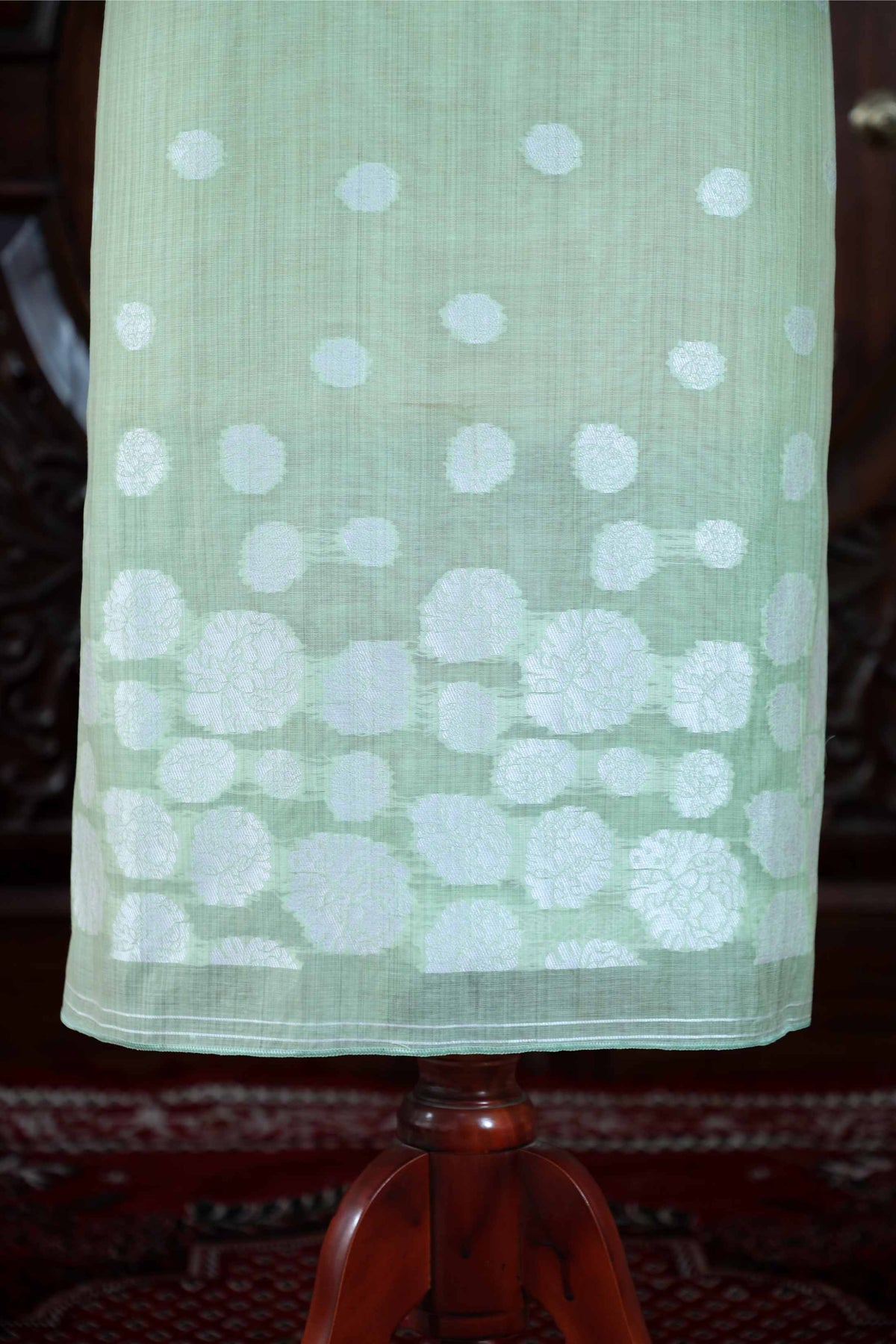 Adaa – The Elegant Motif | Jamdani Muga Cotton Suit Piece – Sea Green