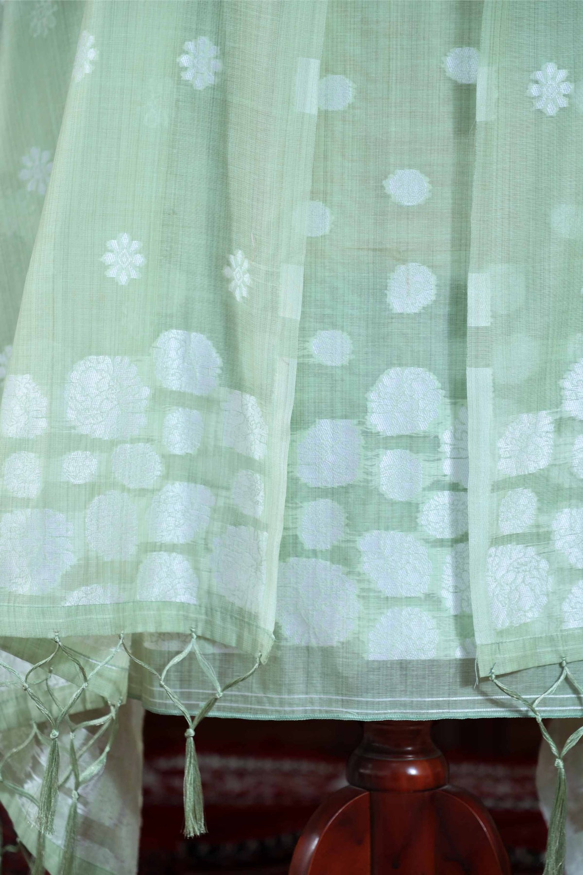 Adaa – The Elegant Motif | Jamdani Muga Cotton Suit Piece – Sea Green