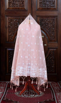 Adaa – The Elegant Motif | Jamdani Muga Cotton Suit Piece – Pink
