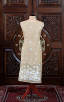 Adaa – The Elegant Motif | Jamdani Muga Cotton Suit Piece – Tussar Beige