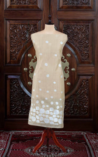 Adaa – The Elegant Motif | Jamdani Muga Cotton Suit Piece – Tussar Beige