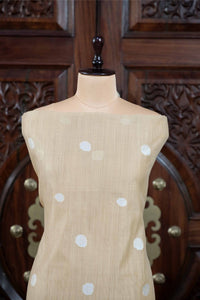 Adaa – The Elegant Motif | Jamdani Muga Cotton Suit Piece – Tussar Beige