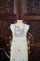 Mitti – The Earthy Grace | Jamdani Muga Cotton Suit Piece – Cream