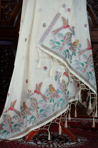 Mitti – The Earthy Grace | Jamdani Muga Cotton Suit Piece – Cream